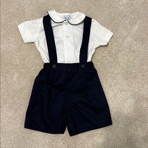 NWT Florence Eiseman White and Navy two piece set, 3T
